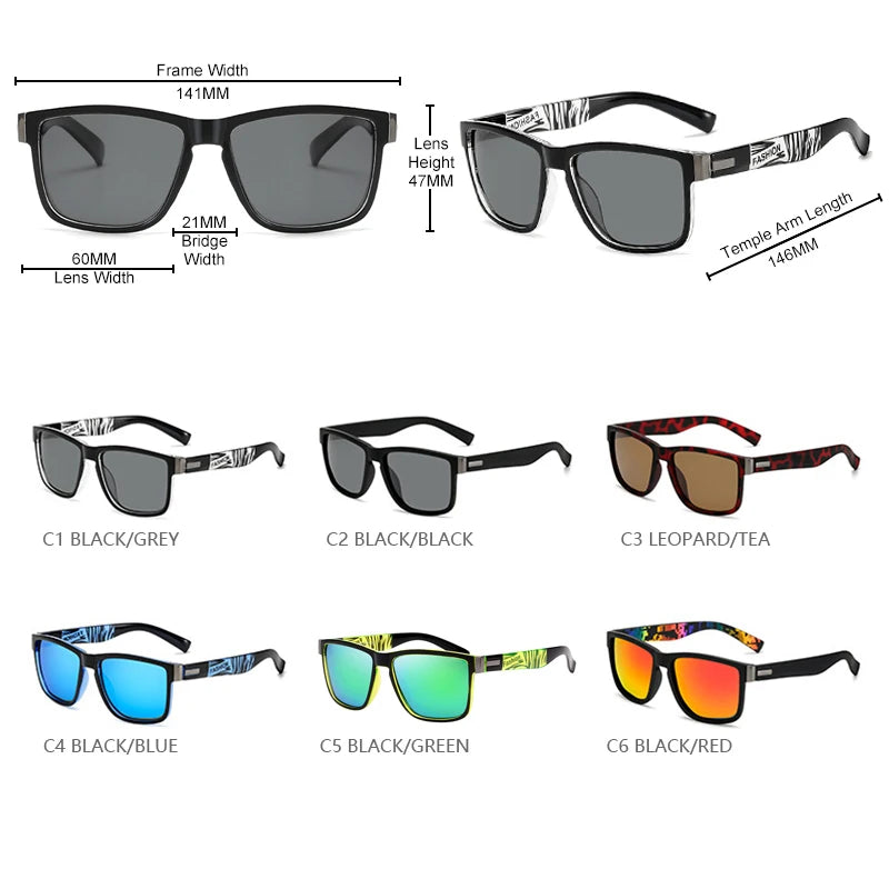 Sports Polarized Sunglasses Men Women Fashion Square Shades Goggle UV400-Dollar Bargains Online Shopping Australia