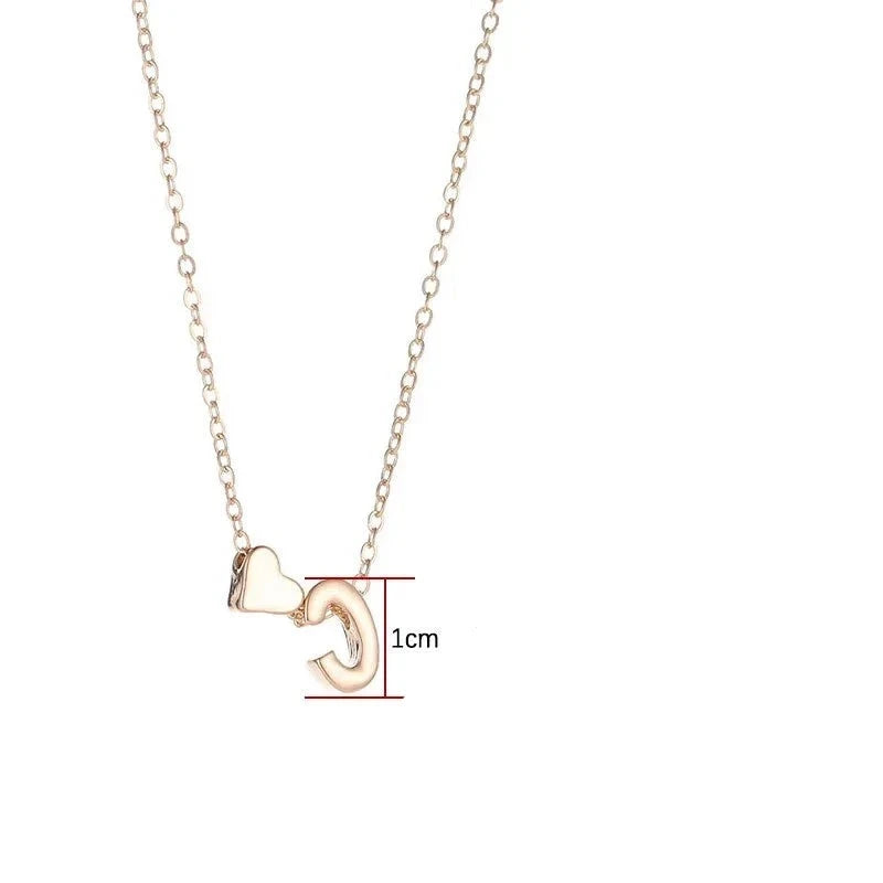 Tiny Heart Dainty Initial Necklace Gold Silver Color Letter Name Choker For Women Pendant Jewelry Gift-Dollar Bargains Online Shopping Australia