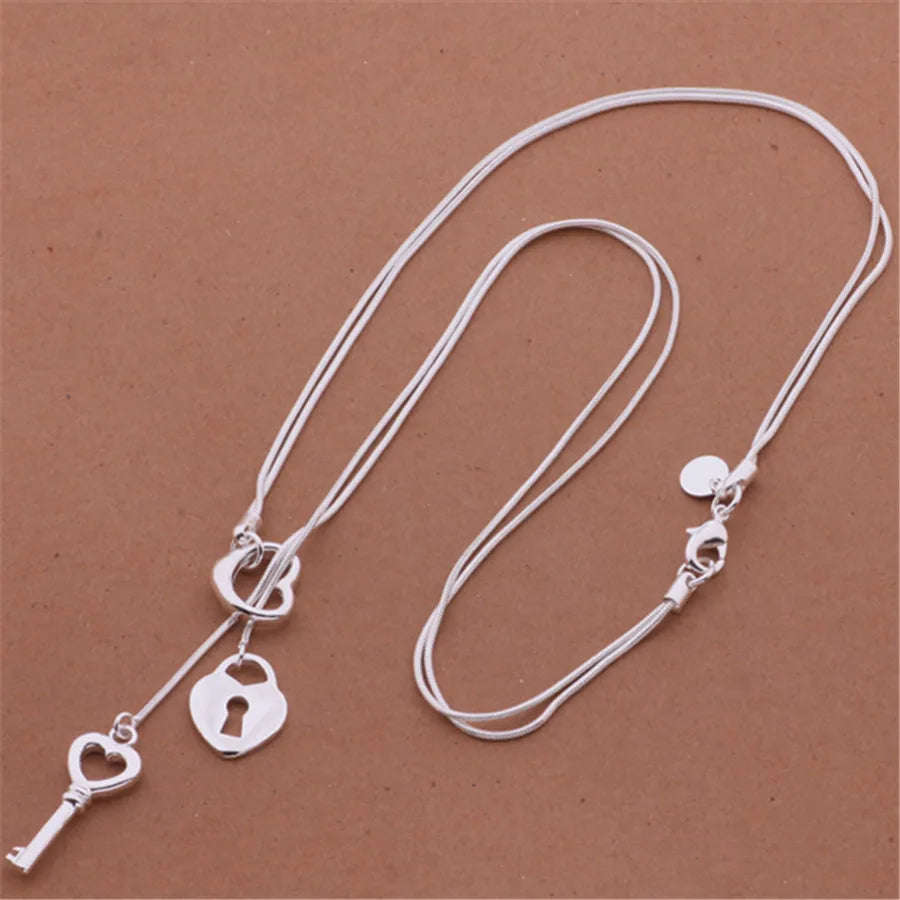 Silver Charms Necklace High-quality Jewelry Exquisite Fashion Women Classic Cute Wedding-Dollar Bargains Online Shopping Australia