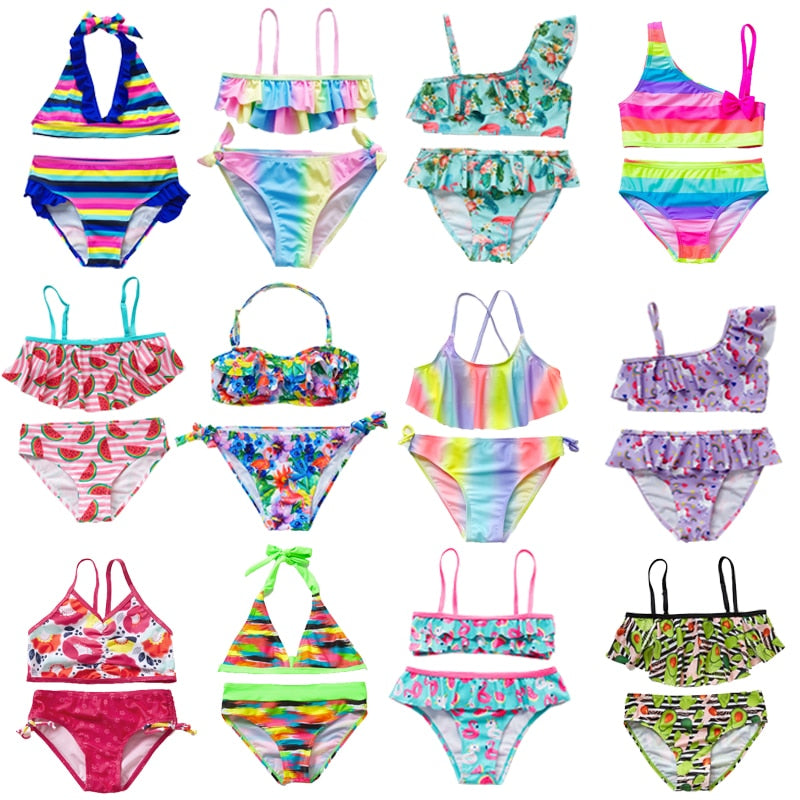 Swimwear Two Piece Flamingo Swimsuit Summer Bikini Sets Kids Swimsuit