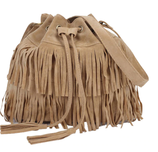Women Suede Drawstring Bucket Bag Women vintage Handbag Faux Fringe Tassel Shoulder bags lady Messenger Bag WHC7521-Dollar Bargains Online Shopping Australia