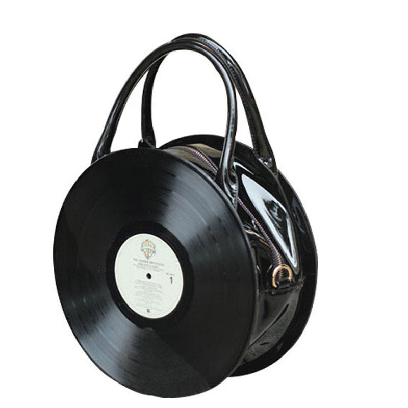 Rock vinyl CD women bag original design handbags of old times pu leather tote fashion top-hand handbag for girl black XA1120A-Dollar Bargains Online Shopping Australia