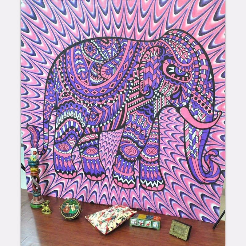 Elephant Tapestry Colored Printed Decorative Mandala Tapestry Indian 130cmx150cm 153cmx203cm Boho Wall Carpet-Dollar Bargains Online Shopping Australia