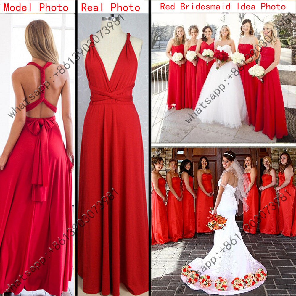 11 color summer women maxi dress red bandage long dress Multiway Bridesmaids Convertible Dress-Dollar Bargains Online Shopping Australia