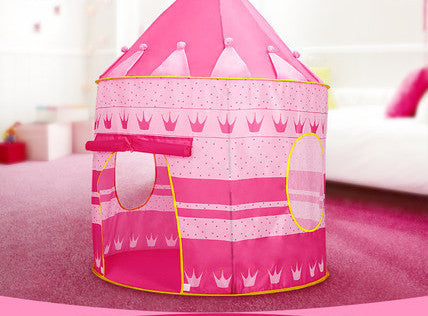 Arrival Portable Blue Pink Prince Folding Tent Kids Children Boy Castle Cubby Play House For Kids Best Gift-Dollar Bargains Online Shopping Australia