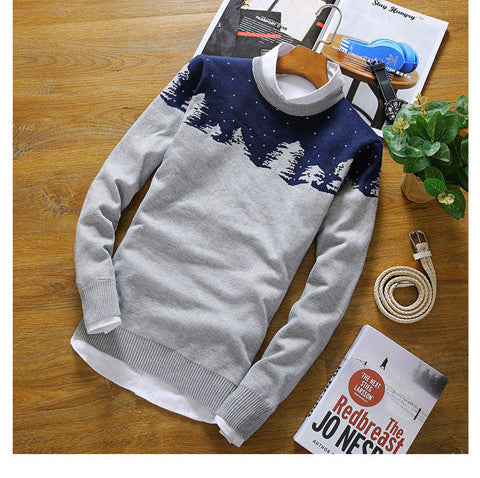 Autumn/Winter Sweater Men woods print Sweater Christmas Day Gift Pullover Winter Warm Casual Knitted Sweater XS-L-Dollar Bargains Online Shopping Australia