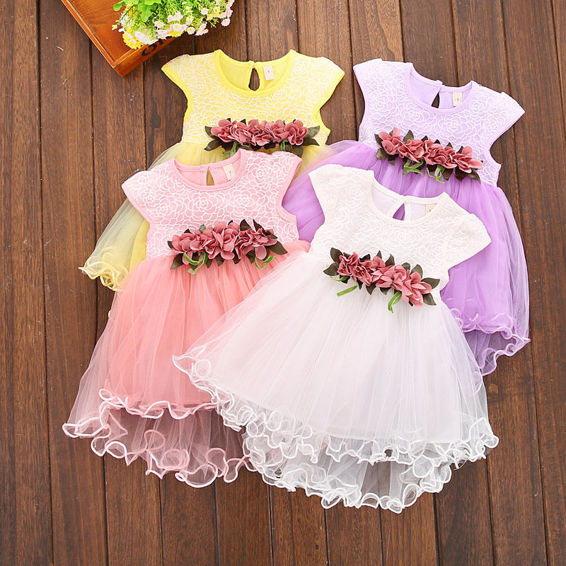 Lovely Floral Sleeveless Dress Toddler Infant Kids Baby Girls Dress Newborn Baby Princess Party Tulle Dresses 6M-3Y Clothes-Dollar Bargains Online Shopping Australia
