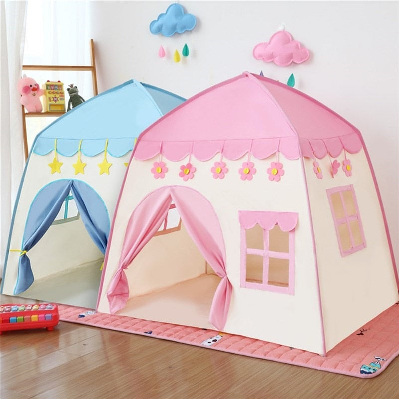 1.3M Portable Tent Wigwam Folding Kids Tents Tipi Baby Play House Large Girls Pink Princess Castle Child Room Decor-Dollar Bargains Online Shopping Australia