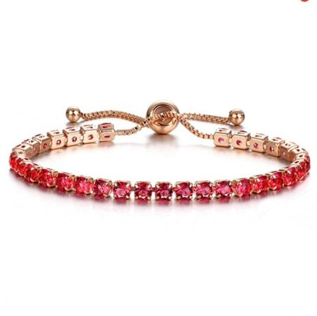 Fashion Charm CZ Tennis Bracelet for Women Crystal Zircon Jewelry Adjustable Gold Silver Color Box Chain Bracelets Gift-Dollar Bargains Online Shopping Australia
