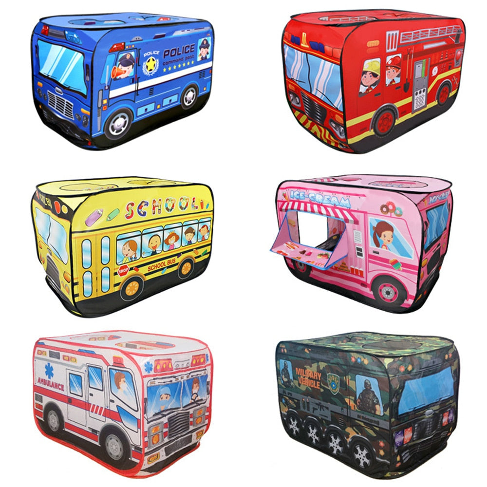 Kids Children Tent Popup Play Tent Toy Garden Lawn Foldable Playhouse Fire Truck Game House Bus Tent Indoor Outdoor Game-Dollar Bargains Online Shopping Australia