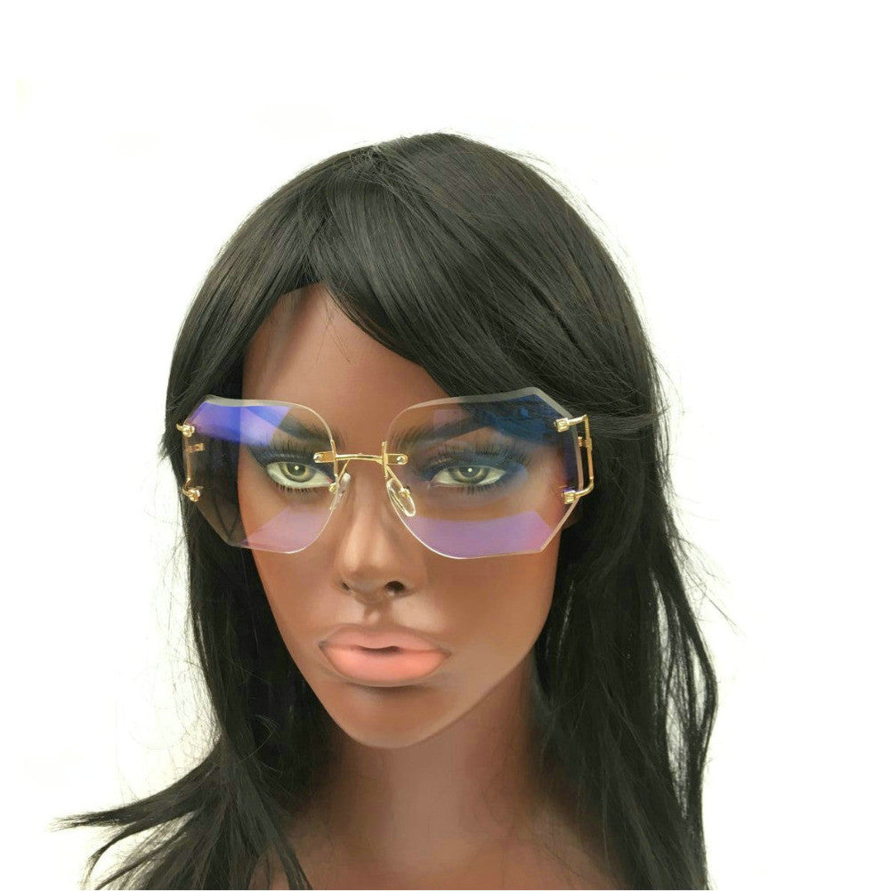 Rimless sunglasses womens cheap