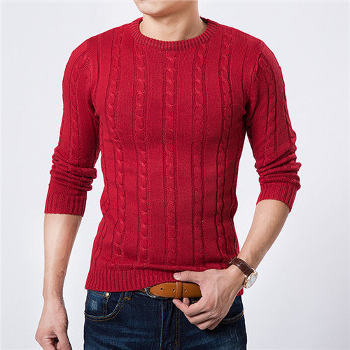 High Quality Pullover Men Fashion Round Collar Winter Sweater Men's Brand Slim Fit Pullovers Casual Sweater 7 Colors-Dollar Bargains Online Shopping Australia