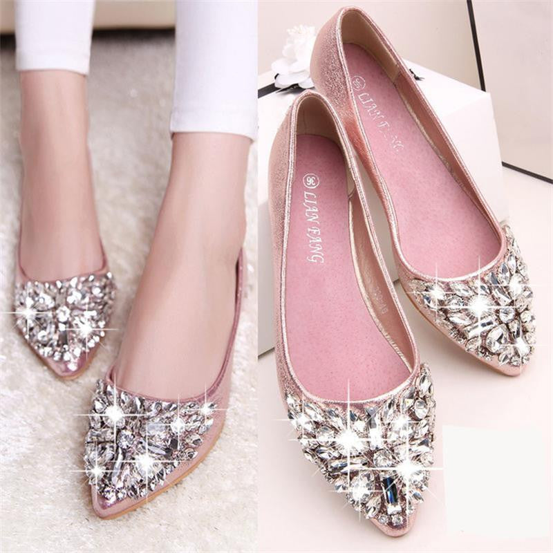 Fashion women shoes solid patent PU shoes women flats summer style ballet princess shoes for casual Crystal-Dollar Bargains Online Shopping Australia