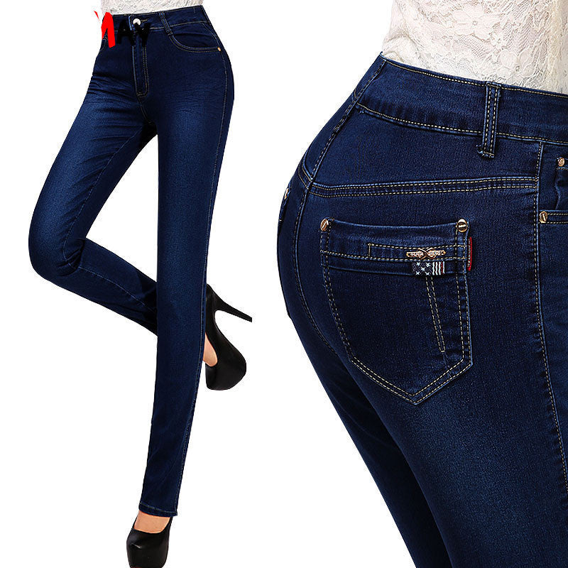 Women Jeans Large Size High Waist Autumn Blue Elastic Long Skinny Slim Jeans Trousers For Women 27-38 Size Y323-Dollar Bargains Online Shopping Australia