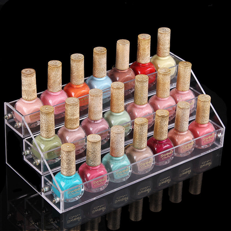 3 Layers Acrylic Nail Polish Display Stand Shelf Rack Makeup Organizer