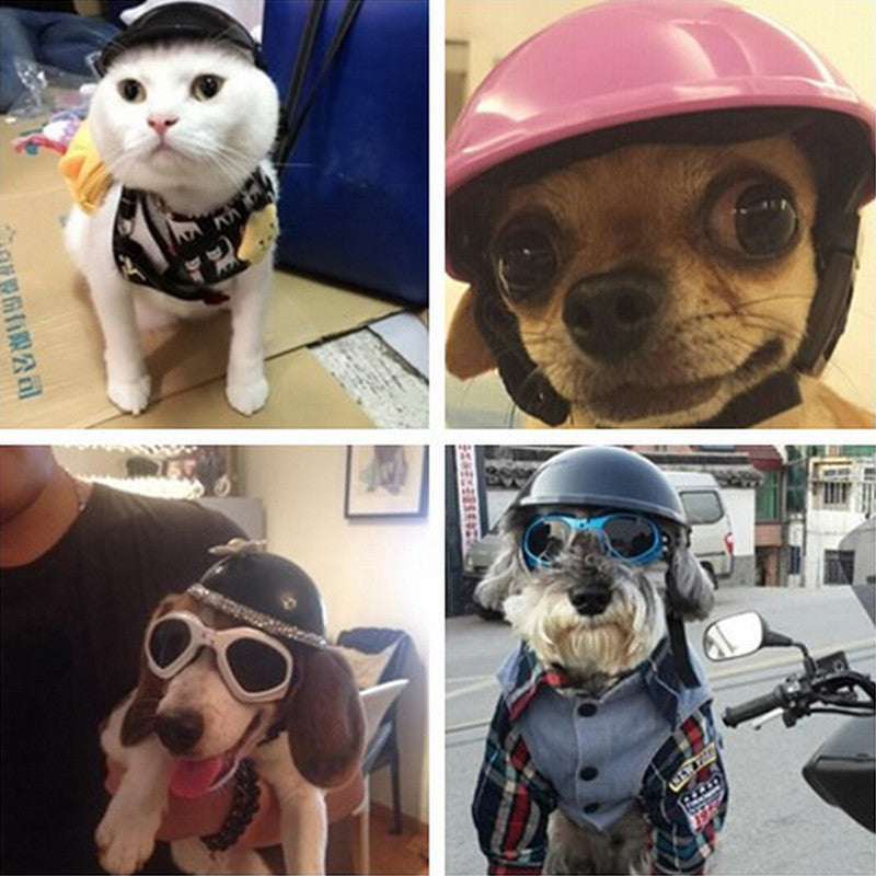 Handsome Biker hat Pets Helmets Ridding Cap ABS Doggie Puppy Motorcycle Protect for Sports Dog cat Costumes Accessories-Dollar Bargains Online Shopping Australia