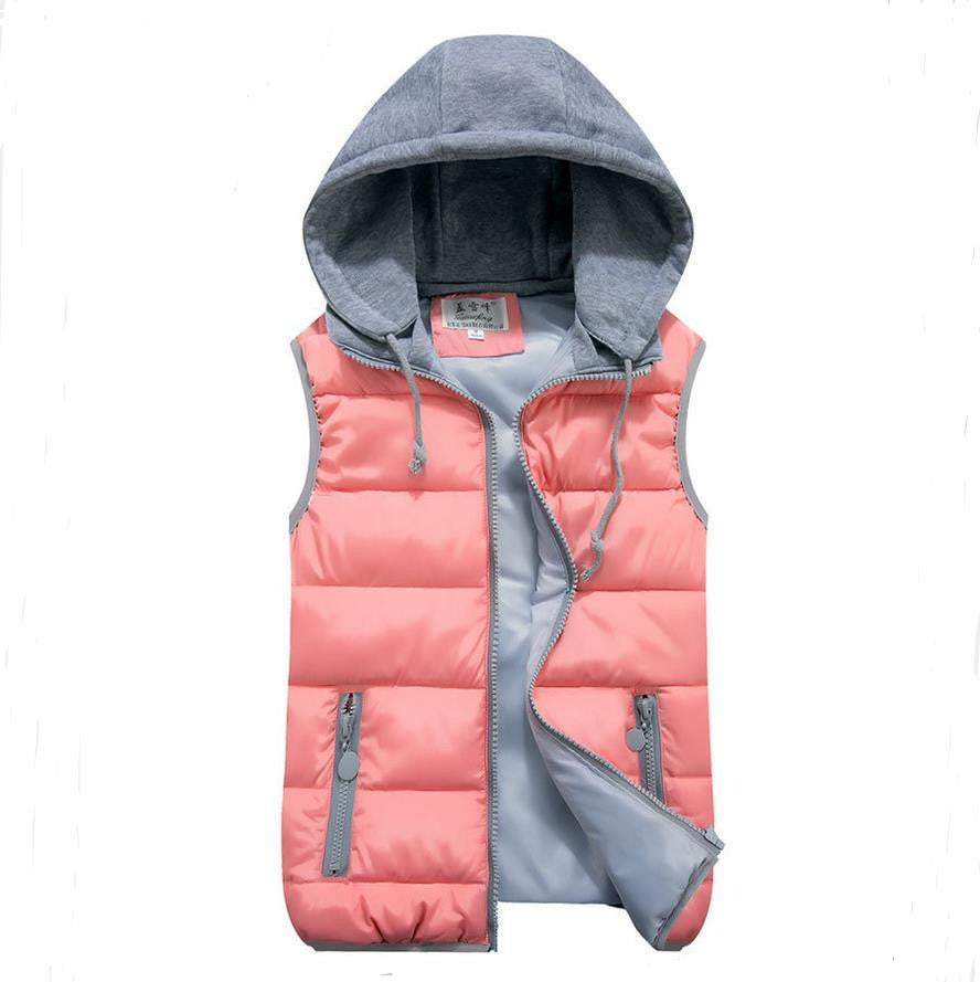 women's cotton wool collar hooded down vest Removable hat high Brand female winter warm Jacket&Outerwear Thicken-Dollar Bargains Online Shopping Australia