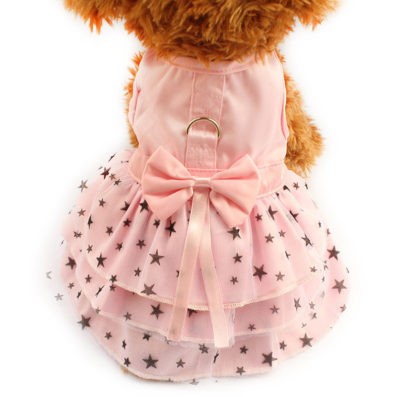 Black Star Pattern Summer Dog Dress Dogs Princess Dresses Pet Pink Skirt Clothing Supplies XXS XS S M L XL-Dollar Bargains Online Shopping Australia