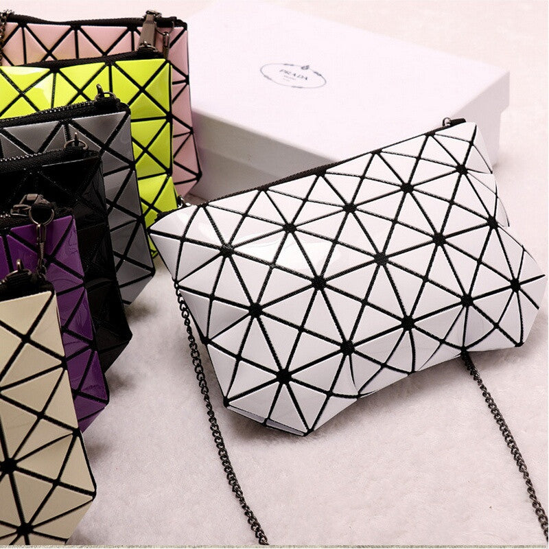 Women Fashion Fold Over Handbags Madam Geometric Goint Plaid Tote Casual Clutch Bags Messenger Bag Shoulder Bags Bolso Bao Bao-Dollar Bargains Online Shopping Australia