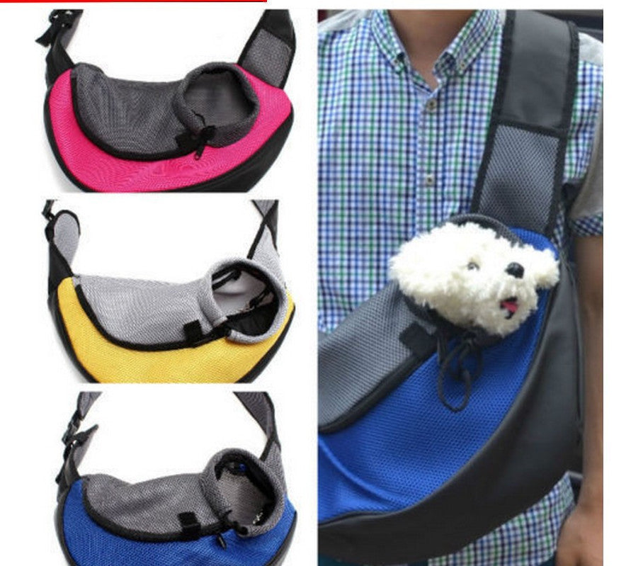 Ownpets Large Pet Dog Sling Carrier – Grey Oxford – Mesh Shoulder Bag Travel Tote