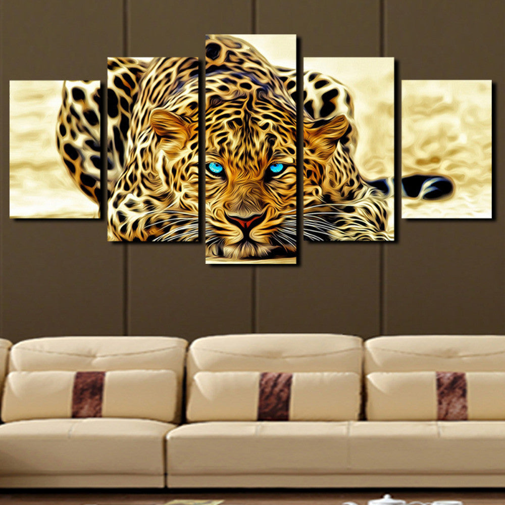 5 Plane Abstract Leopards Modern Home Decor Wall Art Canvas Animal Picture Print Painting Set of 5 Each Canvas Arts (Unframed)-Dollar Bargains Online Shopping Australia
