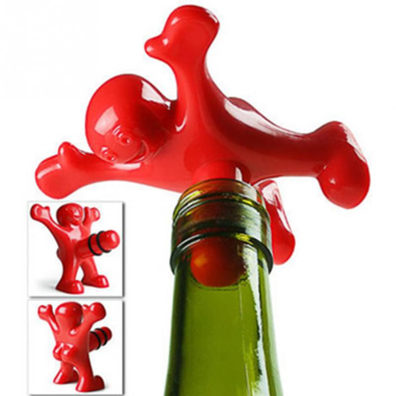 5 pcs/lot Plastic Red happy man Wine Bottle Stoppers Kitchen Bar Tools fit general-Dollar Bargains Online Shopping Australia