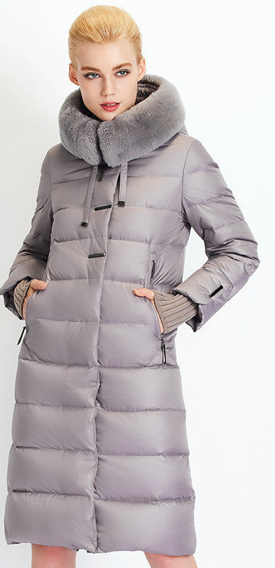 Women Down Coat Jacket Medium Length Woman Down Parka with a Rabbit Fur Winter Coat Women MIEGOFCE Winter Collection-Dollar Bargains Online Shopping Australia