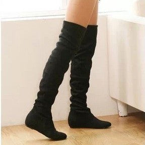 Size 34-43 Women Boots Winter Autumn Fashion Flat Bottom Boots Shoes Over The Knee High Leg Suede Long Boots Brand Designer-Dollar Bargains Online Shopping Australia