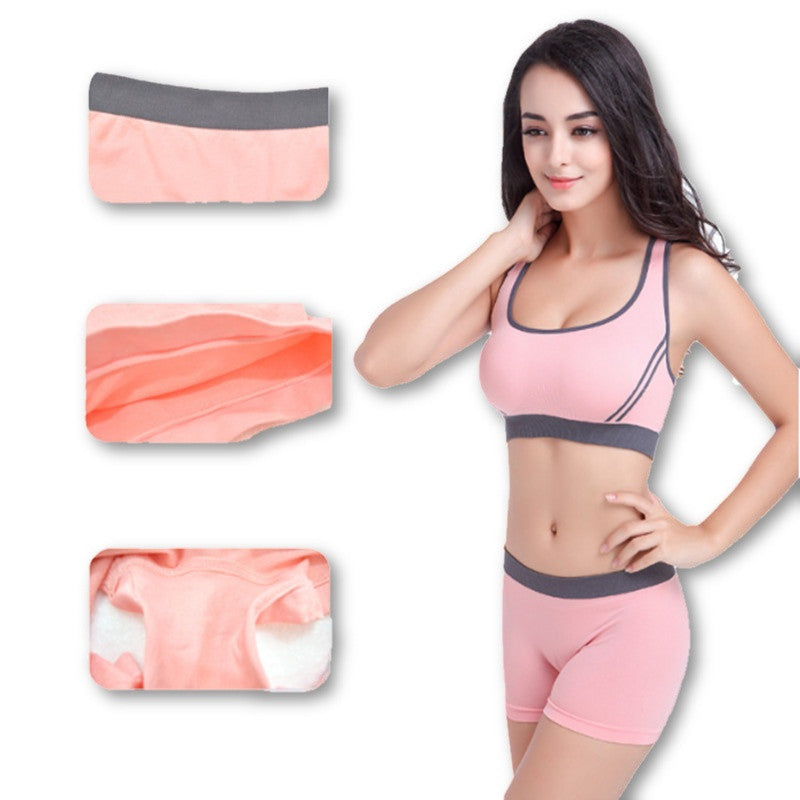 1 Set For Women Underwear Breathable Bra Fashion Seamless Padded Casual Brassiere Set, Bra + Shorts 1 Set-Dollar Bargains Online Shopping Australia