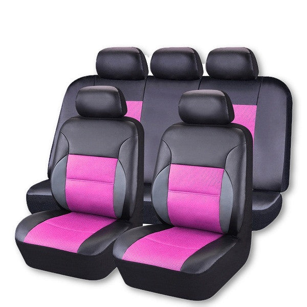 (Front Rear 11pieces) PU Leather Car Seat Covers Universal Car Interior accessories High Quality Pink Car Seat Covers For BMW-Dollar Bargains Online Shopping Australia