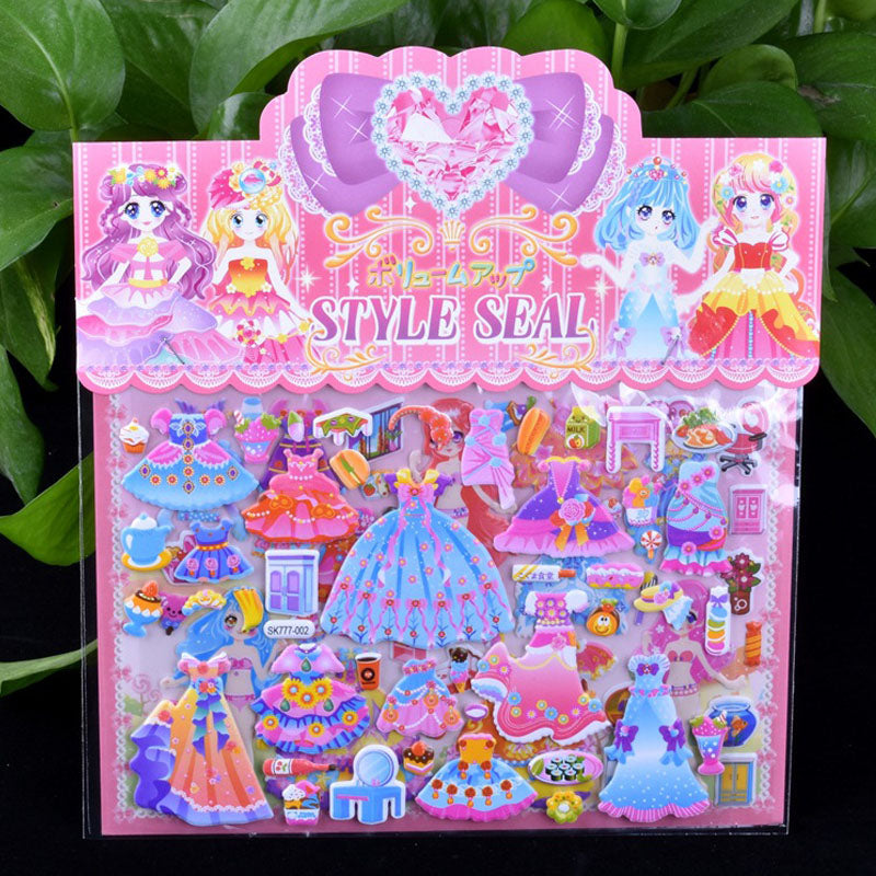 chinese dress ladies 1pcs DIY Double layer Cute Mermaid/Princess Dress up Sticker For Diary