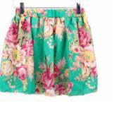 Skirts Womens Floral Polka Dot Chiffon Skirt Pleated Short Mini Skirt