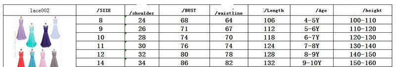 Retail Lace Flower Girl Dress Children Kids Beautiful Wedding Party Dress Girl Formal Party Pageant Long Princess Dress lace002