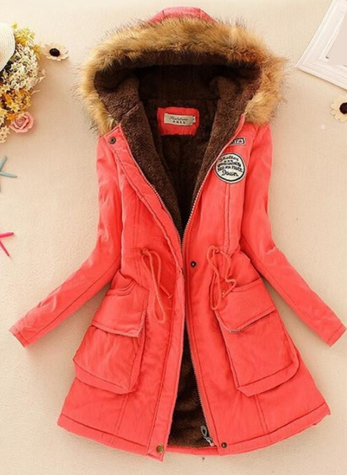 Womens Parkas Coat Jackets Women Thicken Warm Fur Collar Plus Size Parkas for Women Long warm Parka