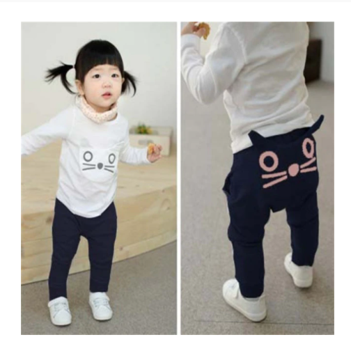 Thick Cotton Kid Pants Boys Girls Cartoon Sports Trousers Warm Tracksuit Baby Pants