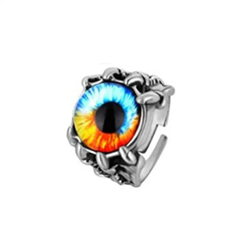 Gothic Men's Punk Colorful Evil Eye Rings For Men Women Fashion Vintage Demon Dragon Claw Ring Male Jewelry Accessories Gifts-Dollar Bargains Online Shopping Australia