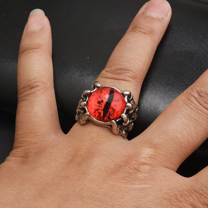 Gothic Men's Punk Colorful Evil Eye Rings For Men Women Fashion Vintage Demon Dragon Claw Ring Male Jewelry Accessories Gifts-Dollar Bargains Online Shopping Australia