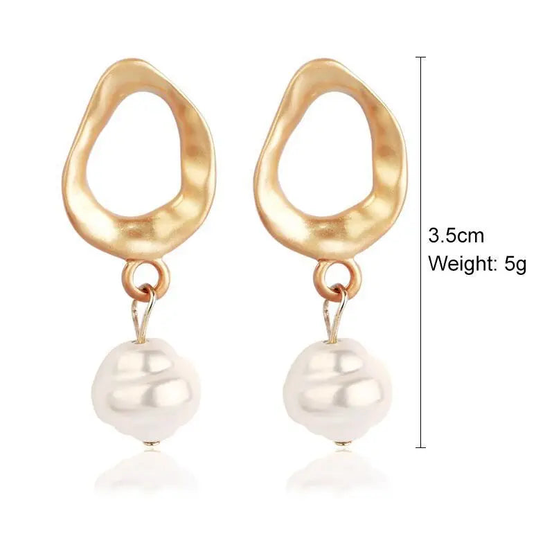 Circle Earrings For Women Vintage Punk Baroque Pearl Earrings Stainless Steel Ear Clip Women Jewelry Imitation Pearl-Dollar Bargains Online Shopping Australia