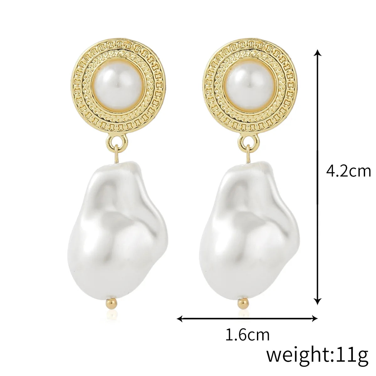Circle Earrings For Women Vintage Punk Baroque Pearl Earrings Stainless Steel Ear Clip Women Jewelry Imitation Pearl-Dollar Bargains Online Shopping Australia
