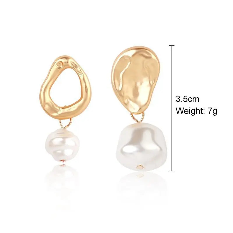 Circle Earrings For Women Vintage Punk Baroque Pearl Earrings Stainless Steel Ear Clip Women Jewelry Imitation Pearl-Dollar Bargains Online Shopping Australia