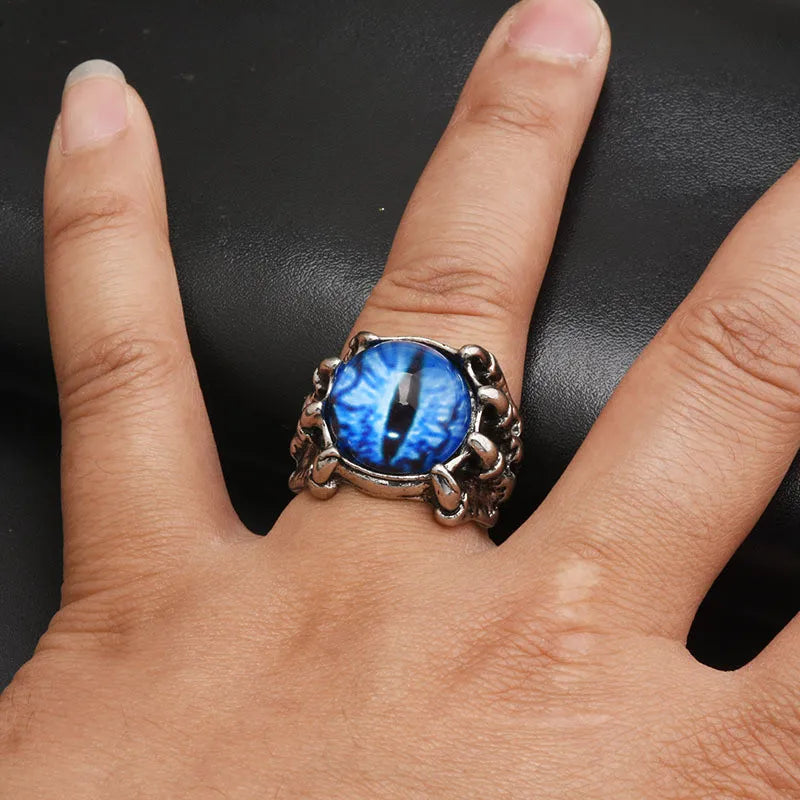 Gothic Men's Punk Colorful Evil Eye Rings For Men Women Fashion Vintage Demon Dragon Claw Ring Male Jewelry Accessories Gifts-Dollar Bargains Online Shopping Australia