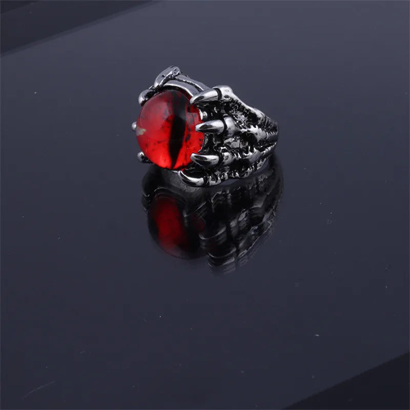 Gothic Men's Punk Colorful Evil Eye Rings For Men Women Fashion Vintage Demon Dragon Claw Ring Male Jewelry Accessories Gifts-Dollar Bargains Online Shopping Australia
