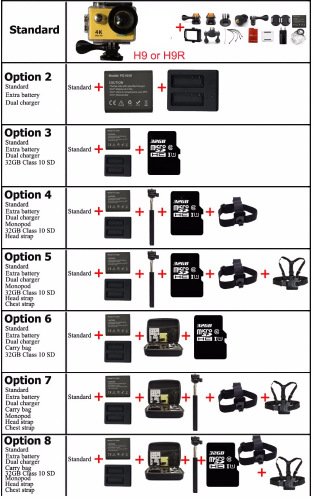 Original H9 / H9R remote Action camera Ultra HD 4K WiFi 1080P/60fps 2.0 LCD 170D lens Helmet Cam go water proof pro camera