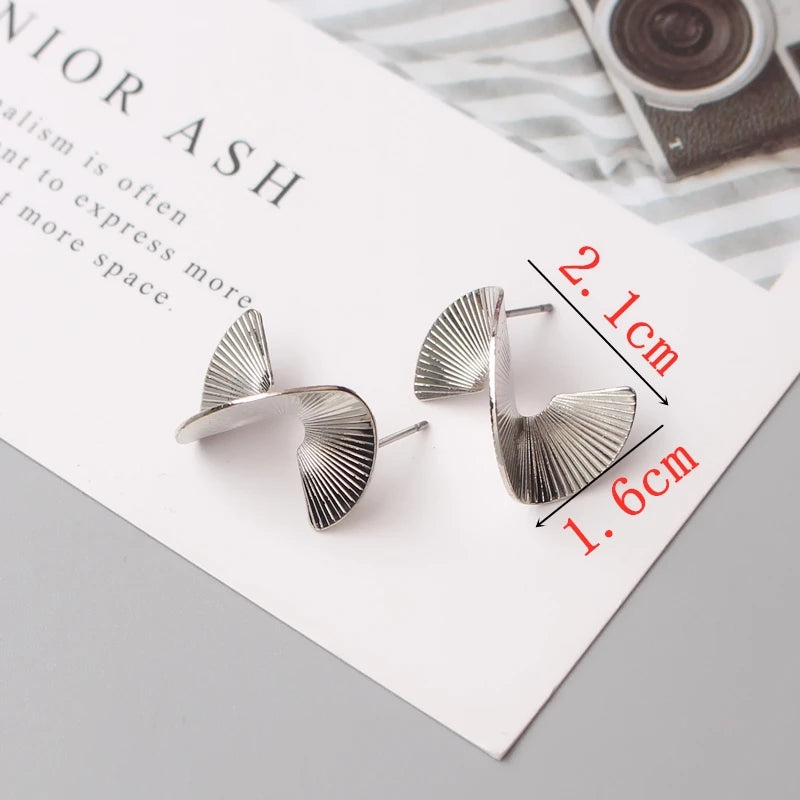 Exaggerated Geometry Irregular Metal Dangle Earrings Spiral Twist Knot Round Smooth Brincos Jewelry-Dollar Bargains Online Shopping Australia