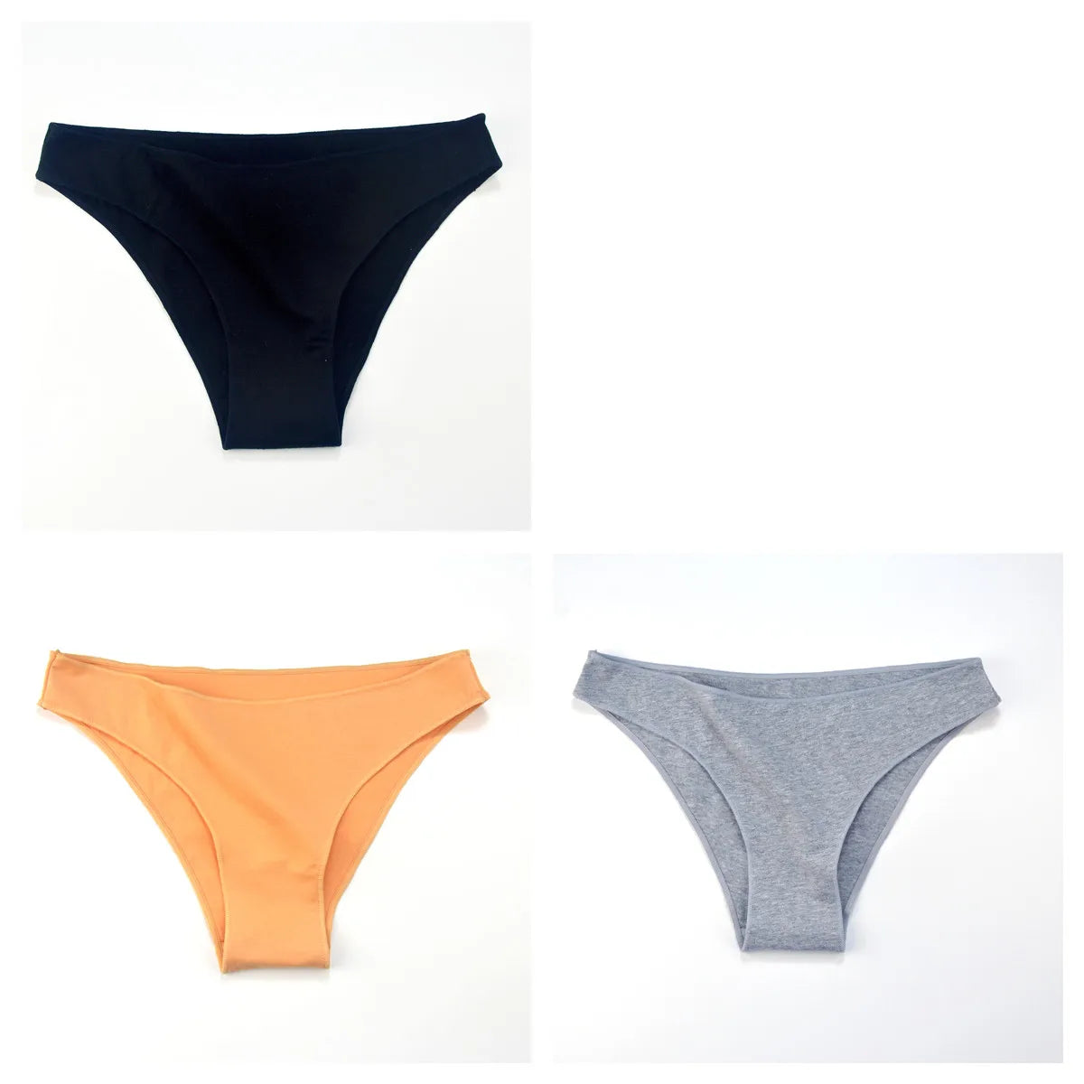 3Pcs Cotton Underwear Seamless Panties For Women Low Rise Briefs Female Solid Color Comfort Pantys Breathable Lingerie