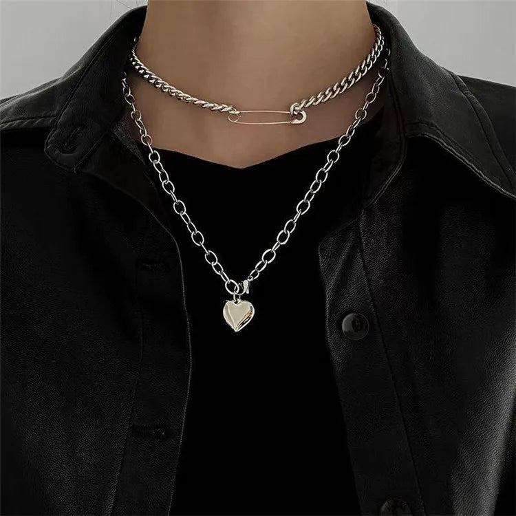 Multilayer Hip Hop Long Chain Necklace For Women Men Jewelry Gifts Key Cross Pendant Necklace Accessories-Dollar Bargains Online Shopping Australia