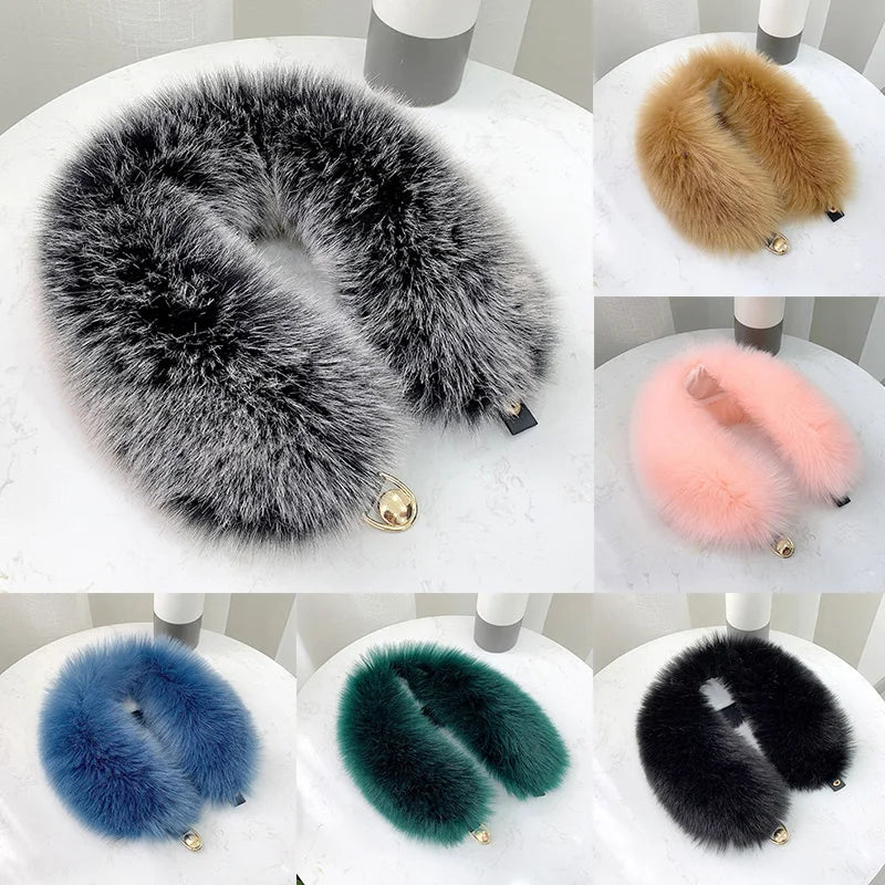 Women Faux Fur Collar Shawl Furry Fur Collar for Winter Coat Hood Fur Decor Plush Fake Fur Scarf Parkas Jacket Fur Collars-Dollar Bargains Online Shopping Australia