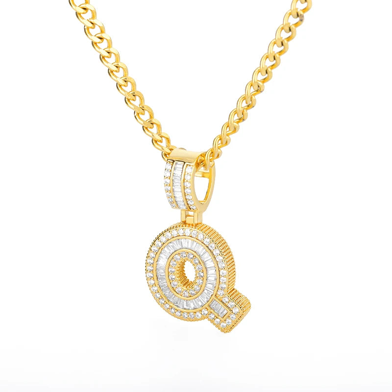 Cubic Zirconia Letter Pendant Necklaces Iced Out Rock Candy Style Initial Charms Necklace Fantastic Jewelry Gift-Dollar Bargains Online Shopping Australia