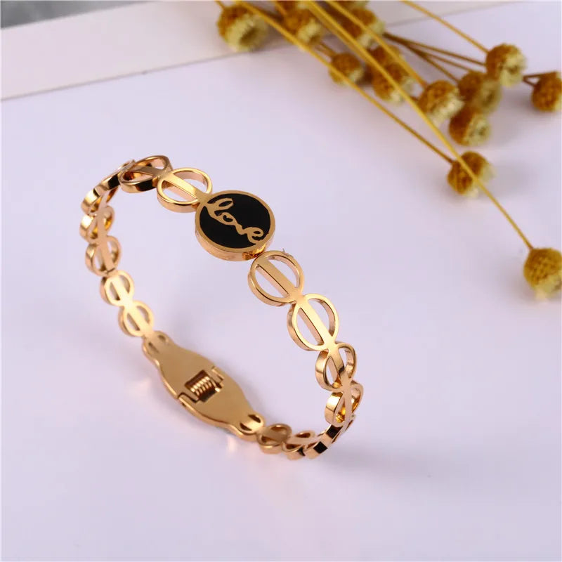 Luxury Heart Bracelets Bangles For Women Stainless Steel Jewelry Woman Fashion Jewellery-Dollar Bargains Online Shopping Australia
