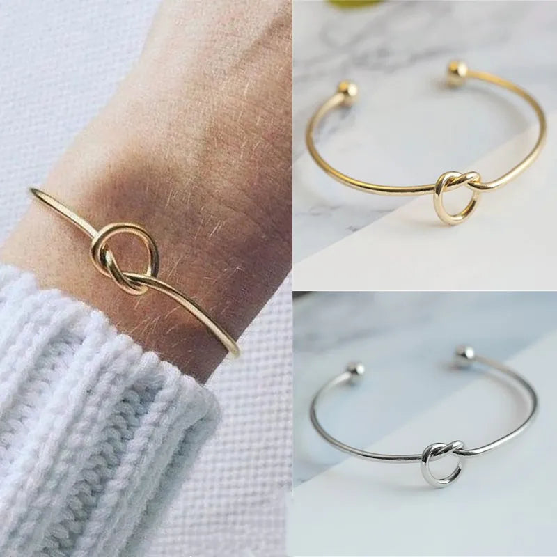 Knot Cuff Bracelets & Bangles Women Jewelry Simple Glossy LOVE Valentine's Day-Dollar Bargains Online Shopping Australia